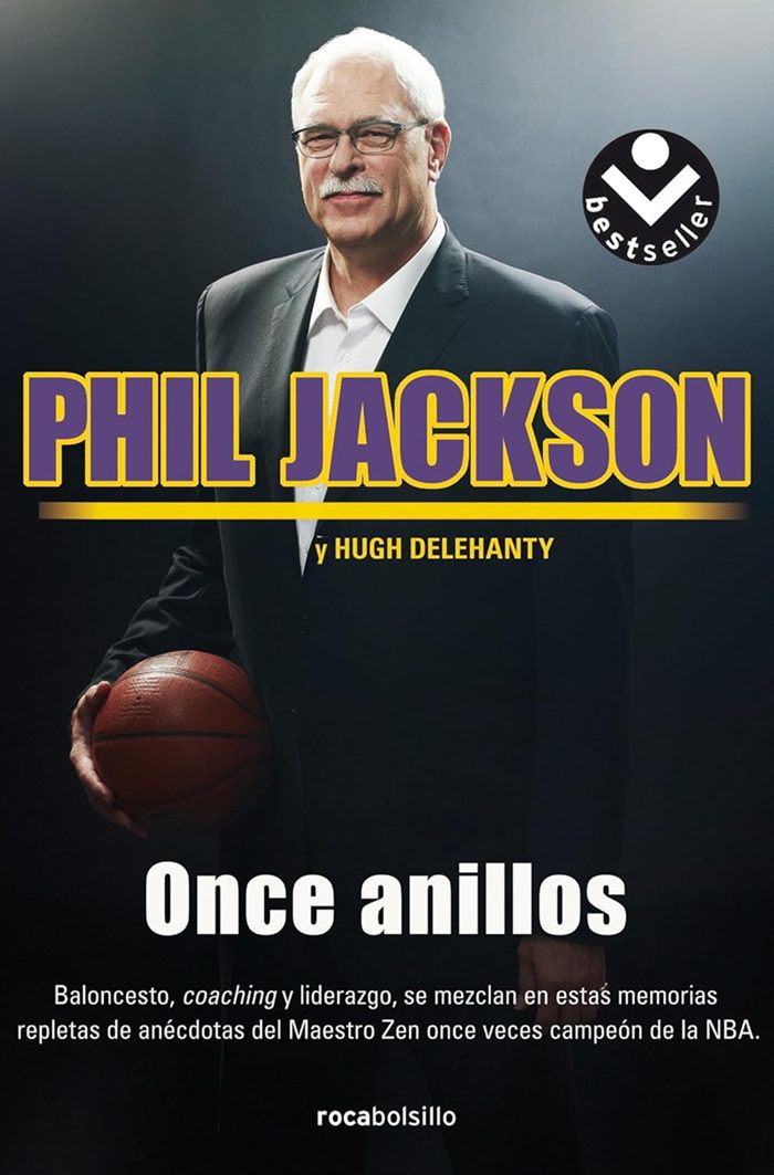 Portada del libro Once Anillos de Phil Jackson, edición en español.
