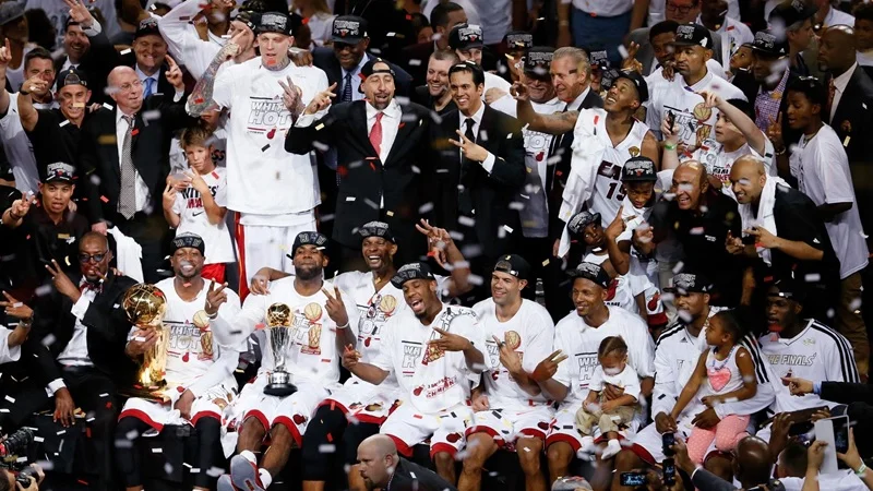 Miami Heat celebrando su título de campeón de 2013.